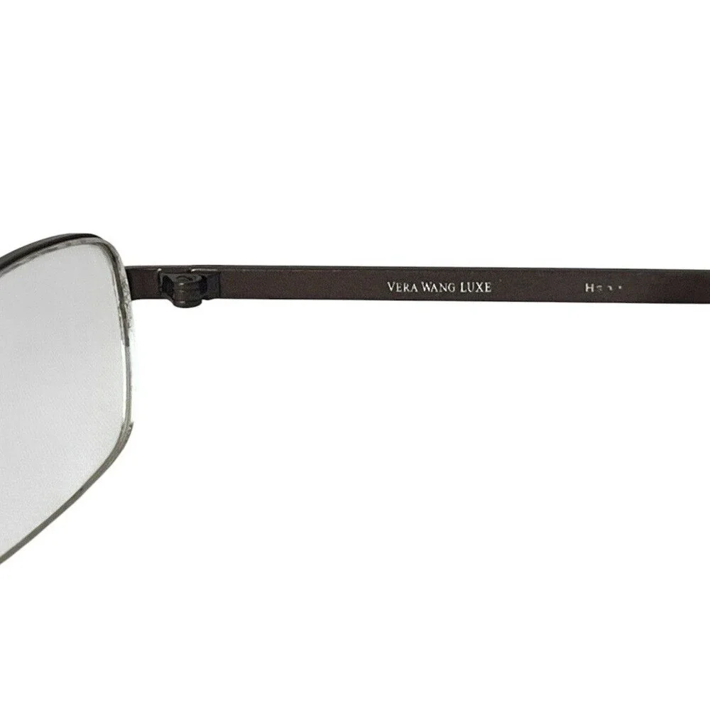 Vera Wang Luxe Impression Half-rim Frames Bronze Titanium Amber Gemstone Detail